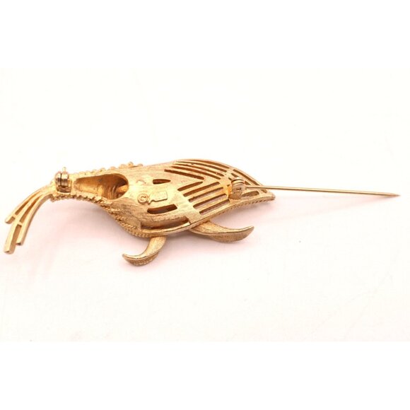 Coro Horn of Plenty Pin Brooch Cornucopia Pegasus Coll MCM Retro Gold Tone Vtg - Picture 7 of 10